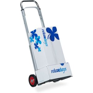 Relaxdays - Hand Truck for up to 200 kg, Multifunctional Transport Trolley, Lightweight, Professional, Metal, Silver