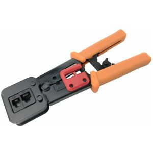 HOOPZI RJ45 Crimping Tool for RJ11 / RJ12 Network and Telephone Cables - Modular Telecom 3-in-1 Crimping Tool Network Cable Pliers Ratchet Crimping Pliers