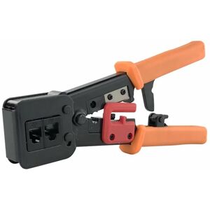 Groofoo - RJ45 Crimping Tool for RJ11/RJ12 Network and Telephone Cables - 3-in-1 Modular Telecom Crimping Tool Network Cable Pliers Ratchet Crimper