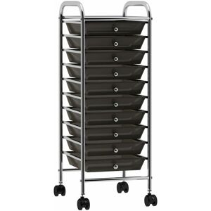 Berkfield Home - Royalton 10-Drawer Mobile Storage Trolley Black Plastic