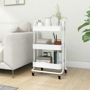 BERKFIELD HOME Royalton 3-Tier Trolley White 43x34x79 cm Steel