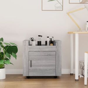 Berkfield Home - Royalton Desk Trolley Grey Sonoma 60x45x60 cm Engineered Wood