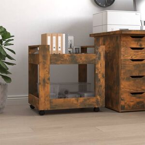 Berkfield Home - Royalton Desk Trolley Smoked Oak 60x45x60 cm Engineered Wood