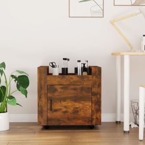 BERKFIELD HOME Royalton Desk Trolley Smoked Oak 60x45x60 cm Engineered Wood