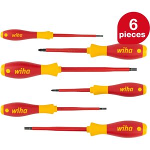 Screwdriver set 6 pcs. electrician vde tested, insulated 1,000 v (00833) i professional screwdriver set slotted/cross i electrician's tool - Wiha