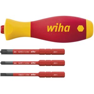 Screwdriver with bit holder set SoftFinish® slimVario® electric 4-pcs. with slimBits (43449) - Wiha