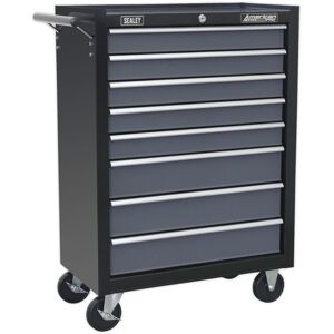 Sealey - Rollcab 8 Drawer with Ball Bearing Slides - Black/Grey