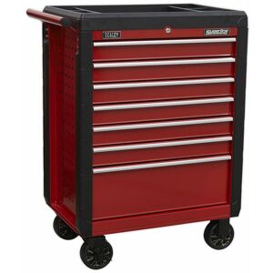 Rollcab 7 Drawer with Ball-Bearing Slides - Red AP3407 - Sealey