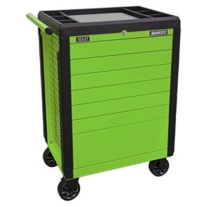 Rollcab 7 Drawer Push-To-Open Hi-Vis Green APPD7G - Sealey