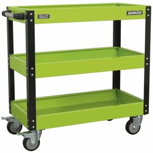 Sealey - Workshop Trolley 3-Level Heavy-Duty - Hi-Vis Green CX110HV