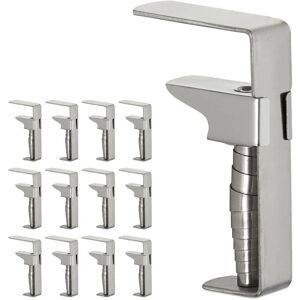 Relaxdays - Set of 12 Tablecloth Clamps, Adjustable Cover Holder Clips, Stainless Steel, Thick Tables up to 5 cm, Silver