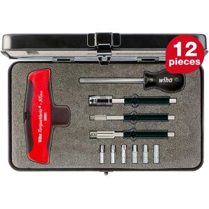 Wiha - torque screwdriver with T-handle set TorqueVario-S , 12 pcs. i with box i 5-14 Nm i T-handle i internal hexagon, torx (29234)