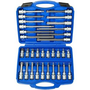 Tectake - Torx socket set 32 pieces - torx set, torx bit set, bit set - blue