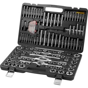 VEVOR Tap and Die Set, 116-Piece Include Metric and sae Size, Bearing Steel Taps and Dies, Essential Threading Tool for Cutting External Internal Threads,