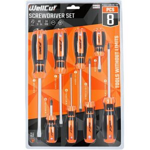 8pcs Screwdriver Set Magnetic With Soft Grip Handle - Wellcut