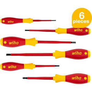 Wiha - Screwdriver set SoftFinish® electric Slotted, Pozidriv 6-pcs (25477)