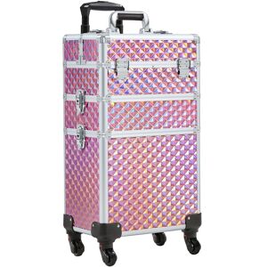 Yaheetech - 3-in-1 Rolling Makeup Train Case, Pink