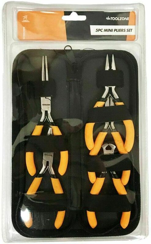 5pc Mini Plier Set in Zip Case Hand tool Tools Jewellery diy - Toolzone