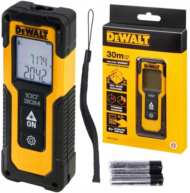 Dewalt - DWHT77100 Laser Distance Measure 30m Range Finder Rangefinder Digital