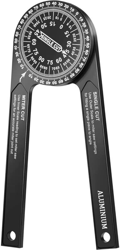 TINOR Protractor Miter Saw Ruler 7 Inch Aluminum Protractor Angle Measure Finder Angle Protractor Carpenter Protractor Tool for