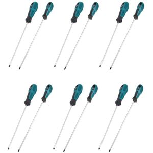 TLILY 12 Packs 12 Inches Long Slotted and Screwdriver Flat Blade Screwdriver Magnetic Screwdriver with Rubber Handle