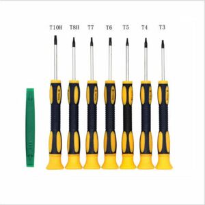 Gotrays - 12 Pieces Torx Screwdriver Set with T3 T4 T5 T6 T7 T8 T10 Star Screwdriver, Stainless Steel Tweezers and Slotted Screwdrivers PS4 Repair