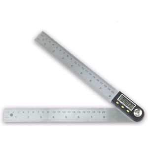 Linghhang - 200mm Protractor, Stainless Steel Digital Square, 360 Degree Angle Measuring Tool