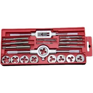 Gotrays - 20Pcs Metric Tap and Die Set M3-M12 Steel Flute Taps Threading Dies Screw Extractors
