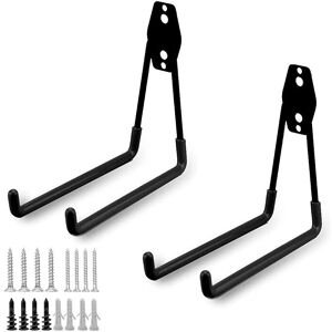 Linghhang - 2pcs Steel Garage Storage Hook, Garage Tool Storage Hooks with Anti-Slip Coating Heavy Duty Holder for Hanging Ladders/Bicycles/Garden