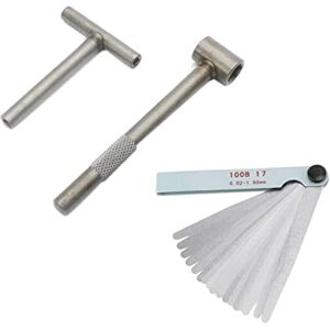 Tlily - 3 Pcs Motorcycle Engine Valve Screw Adjusting Spanner Tool + Feeler Gauge