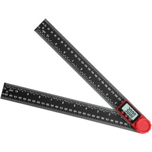 Linghhang - 2 in 1 Digital Angle Protractor, lcd Digital Angle Measurer 11.8-inch 300mm Angle Gauge, Zero Setting, Degree Flip and Lock Function