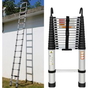Briefness - 4.4M Portable Telescopic Step Ladder with Detachable Hook Foldable Extendable Builders