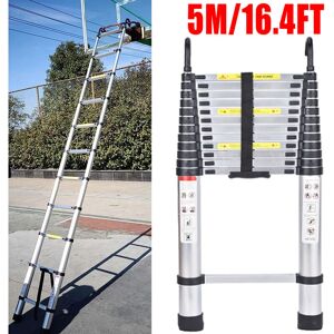 Briefness - 5m Aluminium Telescopic Ladder Extendable Portable Heavy Duty Multi-Purpose Loft