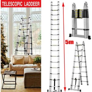 DAYPLUS 5M/16.5FT Multipurpose Aluminum Ladder Fold Extend Telescopic Garden Tool uk