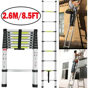 BRIEFNESS Aluminium Folding Telescopic Ladder 2.6m 9 Steps Ladder Multi-Purpose Multi-Function Extendable Ladder EN131
