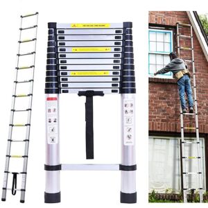 BRIEFNESS Aluminum Extension Straight Ladder 16.4FT/5M Non-Slip Extending Attic Loft Ladder Lightweight Folding Ladders Extendable Multi Purpose 13 Steps Ladder
