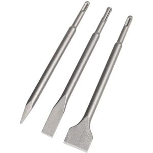 Tinor - Chisels, Set of 3 (22-25CM Chisel, Narrow Chisel,) for Light Duty Drills and Impact Hammers Standard Work in Concrete/Building Block