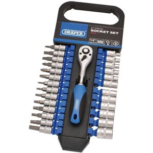 1/4' Sq. Dr. Metric Socket Set (27 Piece) (16370) - Draper