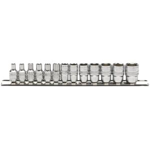Draper - 1/4' Sq. Dr. Metric Socket Set on Metal Rail (13 Piece) (16487)