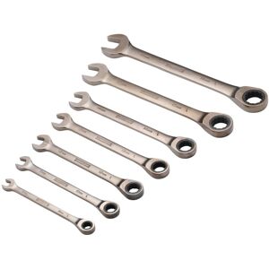 DRAPER TOOLS Draper Hi-Torq® 7-Piece Metric Ratcheting Combination Spanner Set with Black Finish