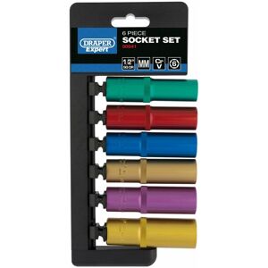 1/2' Sq. Dr. Metric Coloured Deep Socket Set (6 Piece) (50541) - Draper