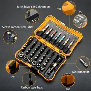 Tlily - Drill Bit Set 50Pcs Power Screwdriver Fast Change Converter Extension Woodworking Bits Precision