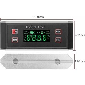 Linghhang - Inclinometer, IP54 Waterproof Angle Finder Digital Level Protractor with V-Groove Magnetic Base / 4×90° for Automotive Woodworking and