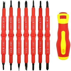 ZVD - Piece Insulated Electrician Screwdriver Set - 14 in 1 Chrome Vanadium Alloy Multi-Functional Heavy Duty Kit, 500V