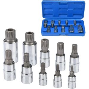 TONCHEAN Juego de 10 vasos, juego de vasos múltiples M4 / M5 / M6 / M8 / M9 / M10 / M12 / M14 / M16 / M18, llave de vaso Torx