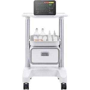 Mophorn - 2 Tiers Lab Carts, Lab Utility Cart with 1 Drawer & 1 Top Tray, Mobile Medical Cart with abs Material, Lab Rolling Cart with 4 Silent