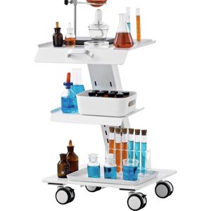 Mophorn - Lab Trolley, 3-Layer Rolling Lab Cart, Metal Mobile Trolley with Swivel Wheels, Tray Rolling Clinic Cart 220 lbs Weight Capacity, for Lab,