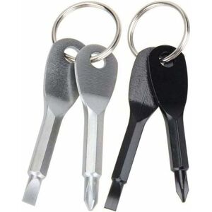 Gotrays - Precision Screwdriver 2 Pieces Pocket Screwdriver Keychain Portable Screwdriver Tool Outdoor Stainless Steel Screwdriver Keychain Mini
