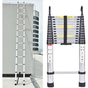 BRIEFNESS 5M/16.5FT Telescopic Extension Alloy Step Ladder Folding Extension Extend Steps Multi Purpose Loft