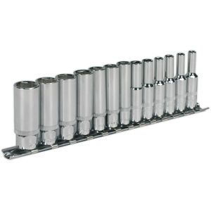 Sealey - Metric Socket Set 13pc 1/4''Sq Drive Deep WallDrive AK2692